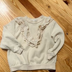 Eyelet Ruffle Sweatshirt